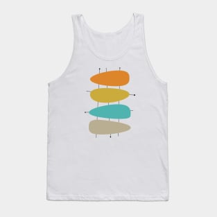 Bright Mid Century Teardrops and Lines Tank Top